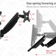 Loctek Gas Spring Dual LCD Arm, $80